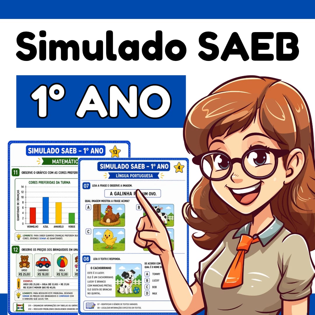 Simulado Saeb 1° ano Fundamental