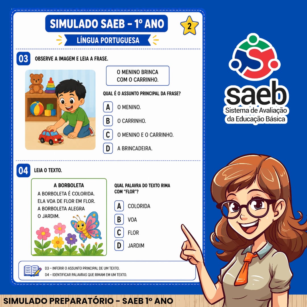 Simulado Saeb 1° ano Fundamental - Imagem 6