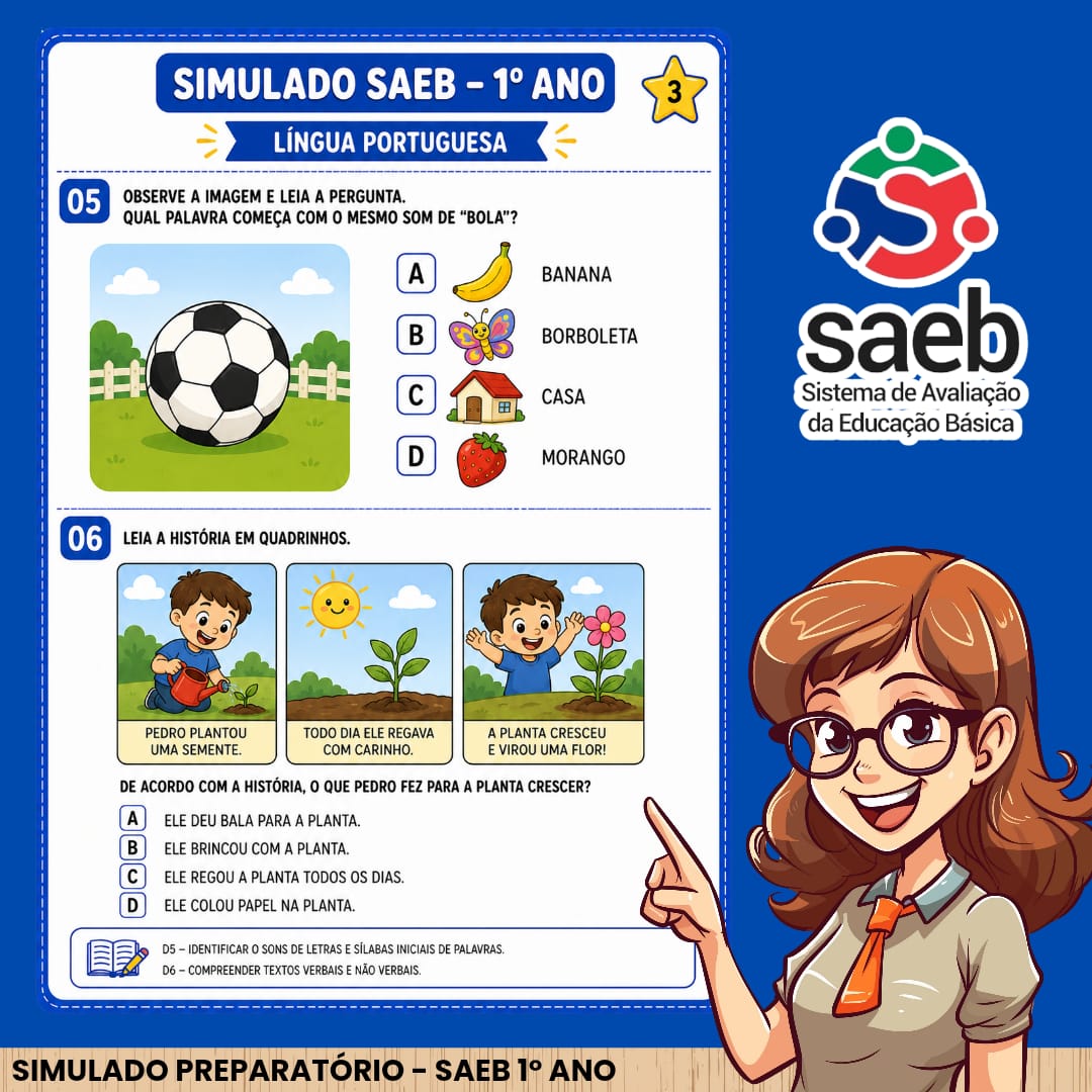Simulado Saeb 1° ano Fundamental - Imagem 4