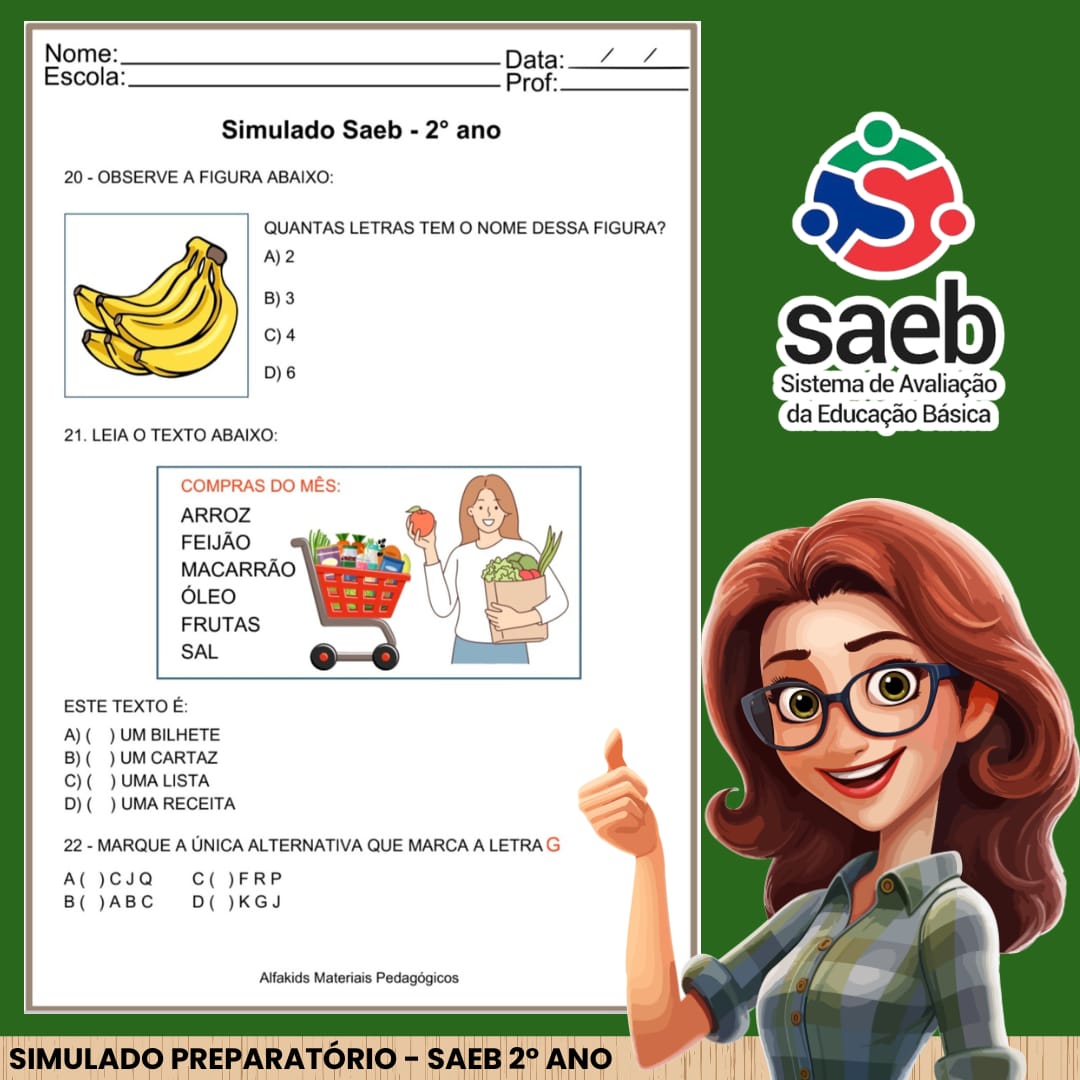 Simulado Saeb 2° ano Fundamental - Imagem 5