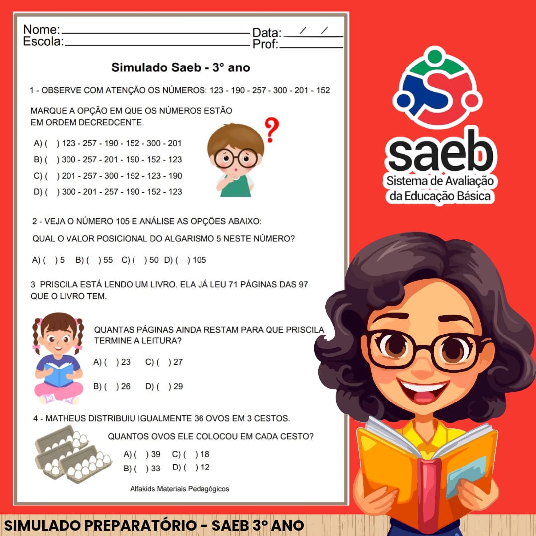 Simulado Saeb 3° ano Fundamental - Imagem 3