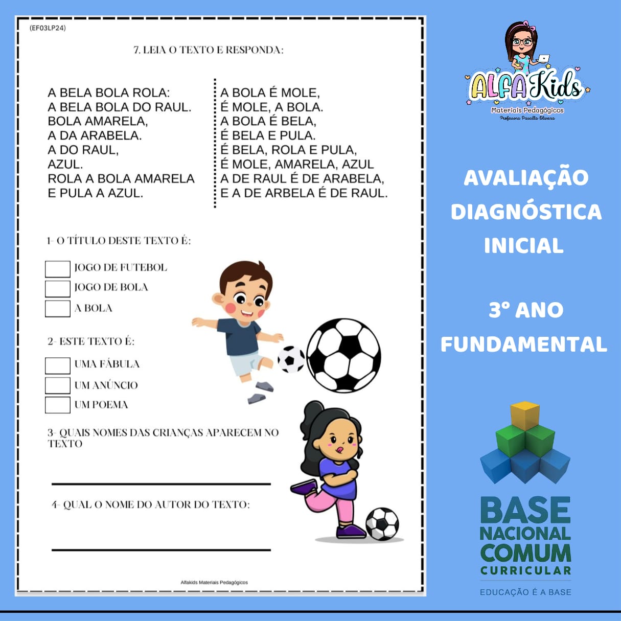Avaliação Diagnóstica 3° ano Fundamental - Imagem 8