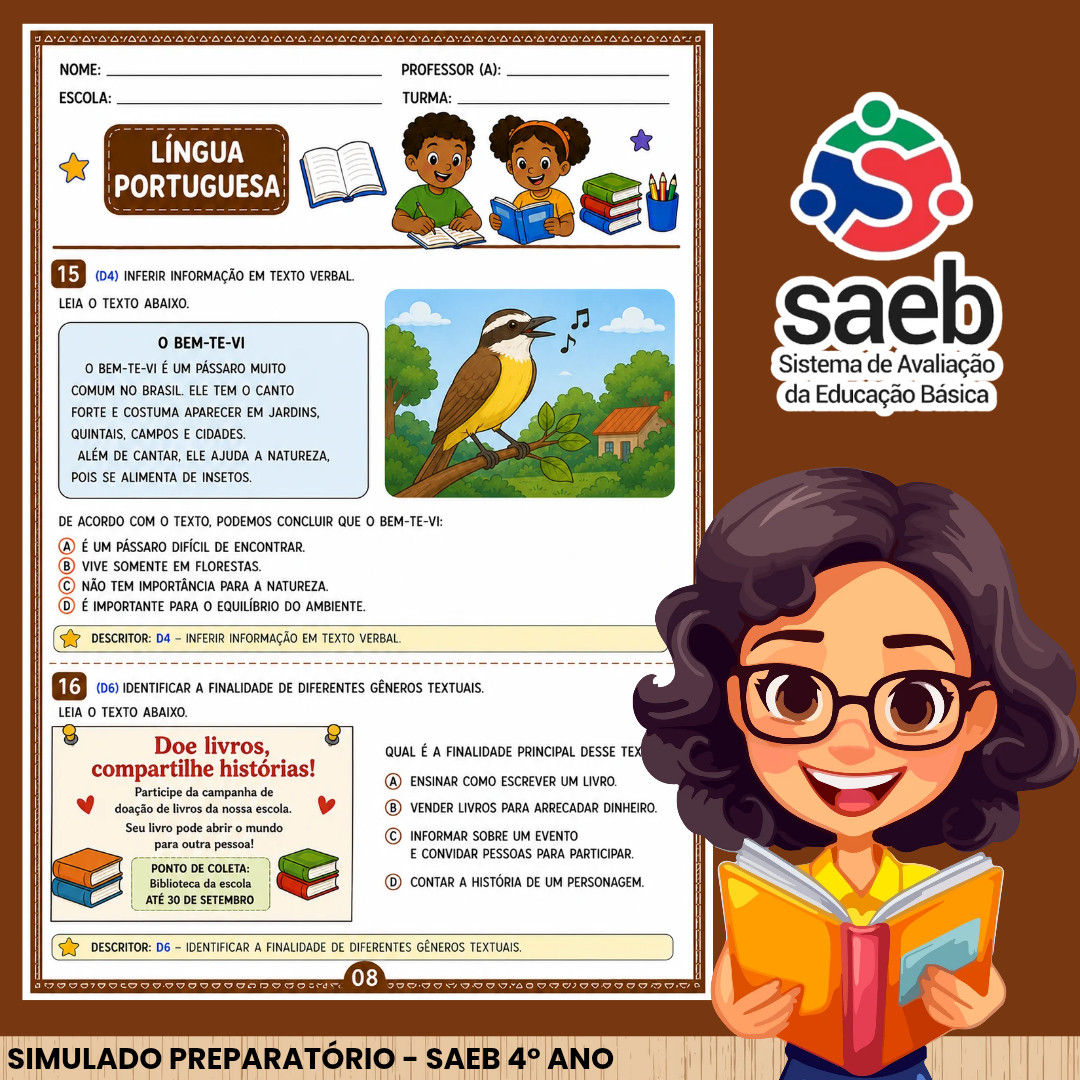 Simulado Saeb 4° ano Fundamental - Imagem 3