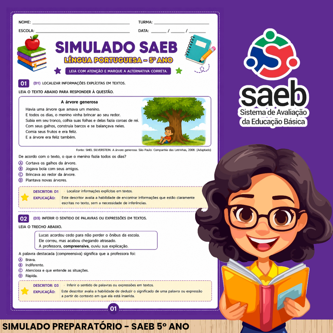Simulado Saeb 5° ano Fundamental - Imagem 5