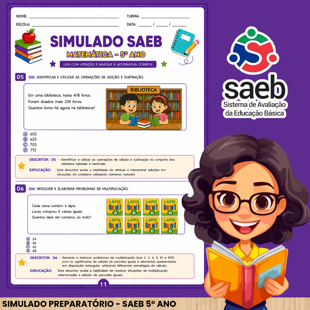 Simulado Saeb 5° ano Fundamental - Imagem 2
